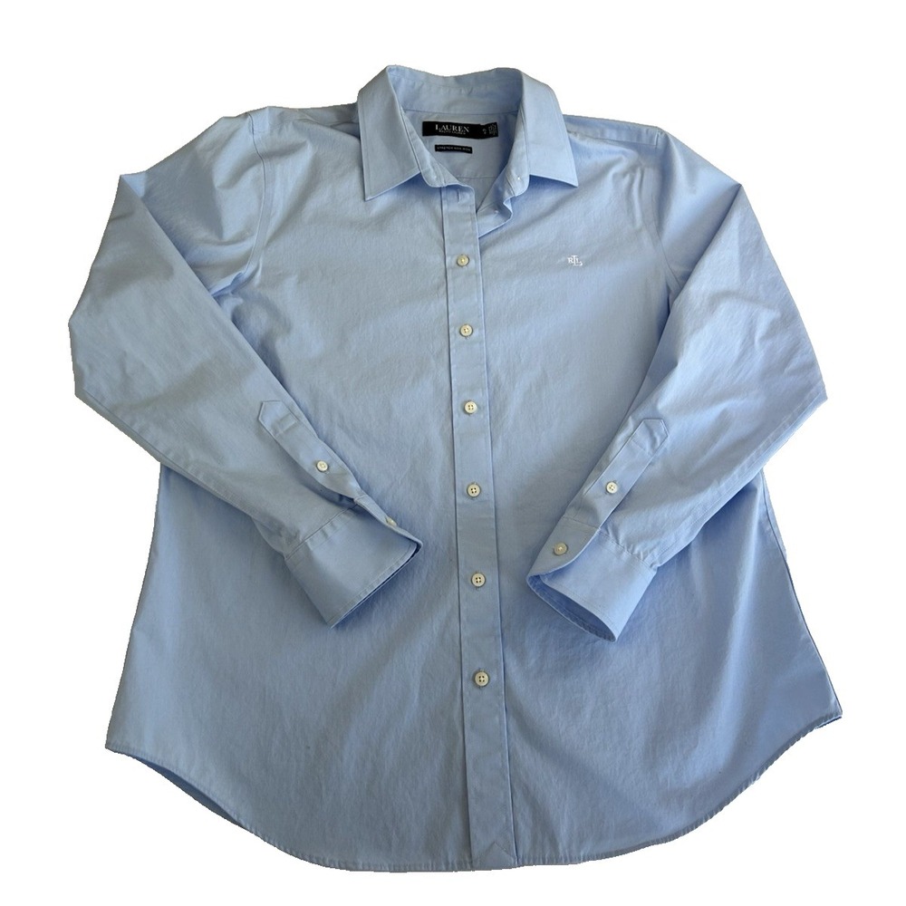 Lauren Ralph Lauren Non-Iron Size L Petite Closet Staple Effortless Classic